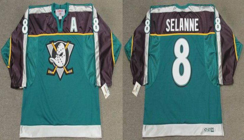 2019 Men Anaheim Ducks 8 Selanne green style #2 CCM NHL jerseys->florida panthers->NHL Jersey